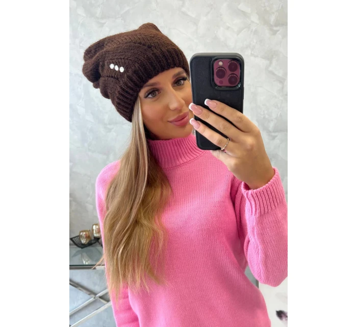 Dámská čepice Klarysa K394 hnědá Dámská čepice Klarysa K394 hnědá