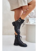 Kožené botky s podšívkou na zip černé model 21675499 - Boto Kožené botky s podšívkou na zip černé model 21675499 - Boto