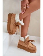 Dámské Sněhule Na Platformě S Kožíškem  Camel model 21678767 - Boto