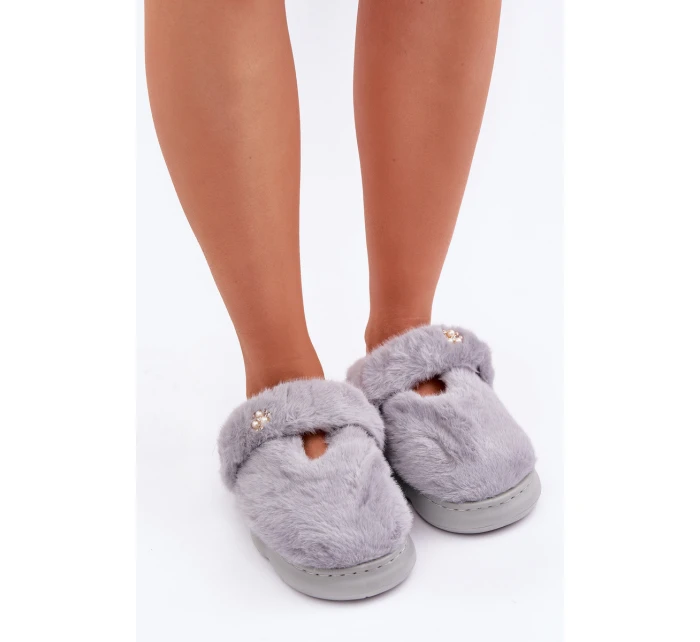 Kožešinové Pantofle S Šedé model 21681711 - Boto Kožešinové Pantofle S Šedé model 21681711 - Boto