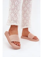 Dámské Pantofle Na Platformě Z Eko Semiše Špinavě Růžové Jorina Dámské Pantofle Na Platformě Z Eko Semiše Špinavě Růžové Jorina