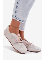 Semišové Nízké Dámské Tenisky Big Star TT274599 Béžové