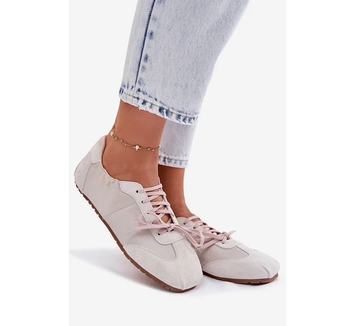 Semišové Nízké Dámské Tenisky Big Star TT274599 Béžové