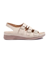 Praktické sandály hnědé dámské na klínku Praktické sandály hnědé dámské na klínku