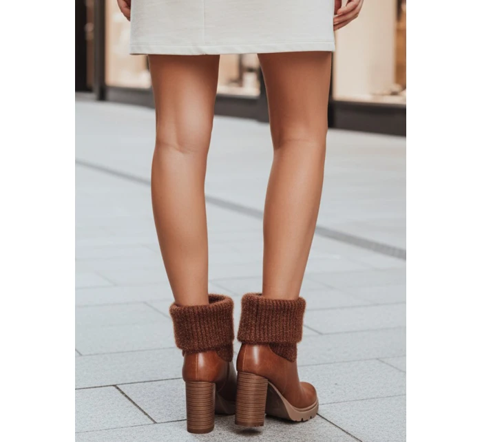 Dámské velbloudí kozačky na podpatku FashionStreet ZY1310