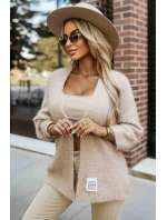 pletený svetr z měkkého úpletu béžový model 21335544 - numoco basic