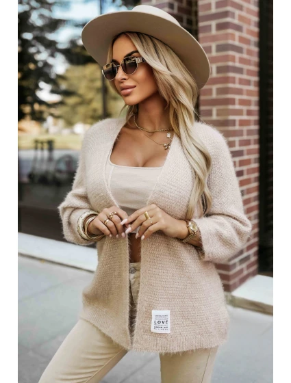 pletený svetr z měkkého úpletu béžový model 21335544 - numoco basic