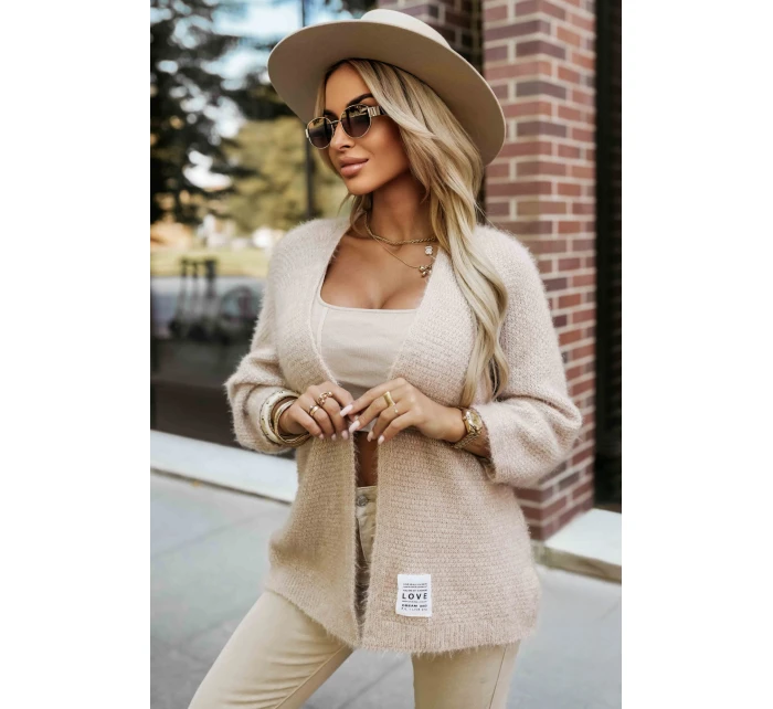 pletený svetr z měkkého úpletu béžový model 21335544 - numoco basic