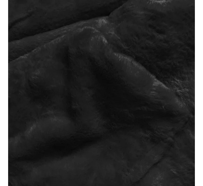 Khaki-černá teplá oboustranná dámská zimní bunda (w610)