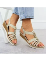 Dámské zlaté sandály  na platformě s podrážkou model 21904834 - Remonte