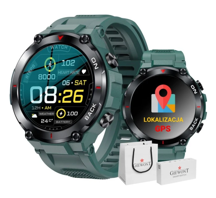 GIEWONT Pioneer GPS smartwatch GW460-2 - Sea Green GIEWONT Pioneer GPS smartwatch GW460-2 - Sea Green