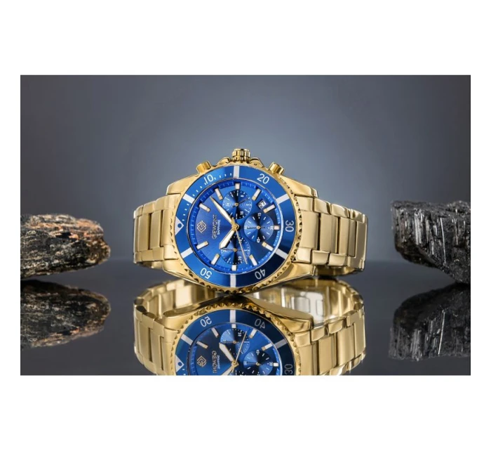 Pánské hodinky Giewont Chronograph Sapphire Gold Blue GW3970-B6