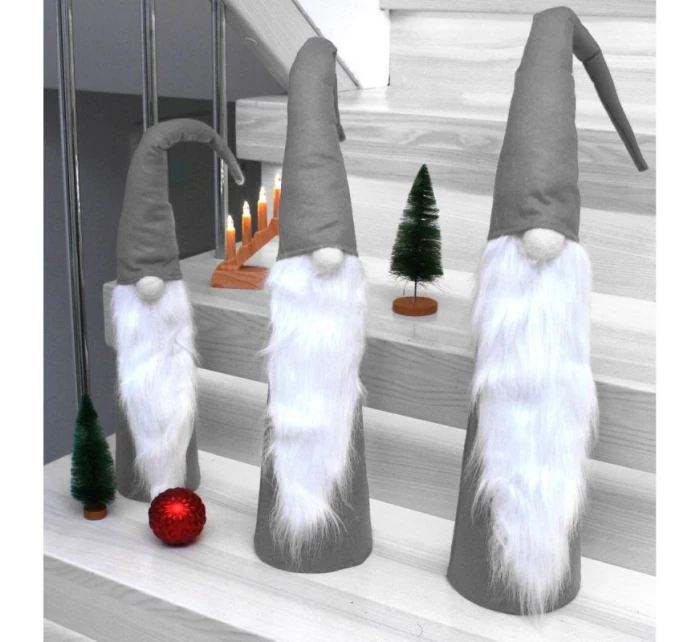 SADA ŠEDÝCH DEKORATIVNÍCH MIKULÁŠŮ 60, 70, 80 CM dětské