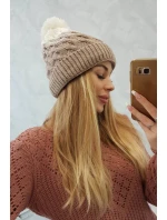 Fleecová čepice Ilona K218 beige+ecru Fleecová čepice Ilona K218 beige+ecru