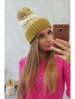 Dámská čepice s bambulí Abigail K326 kiwi+ecru