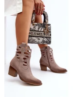 Kožené boty s výstřihy Maciejka 06412-04 Beige Kožené boty s výstřihy Maciejka 06412-04 Beige