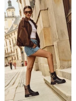 Zateplené Kotníkové Boty Dámské S Zlatým Panterka Černé model 21710048 - Boto Zateplené Kotníkové Boty Dámské S Zlatým Panterka Černé model 21710048 - Boto