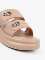 Trendy  nazouváky dámské hnědé platforma