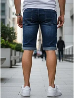 Pánské džínové šortky s elastickým pasem tmavě modré FashionStreet SX2613 Pánské džínové šortky s elastickým pasem tmavě modré FashionStreet SX2613