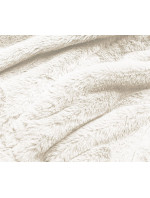 Krátká dámská kožešinová bunda v ecru barvě (B8050-26)
