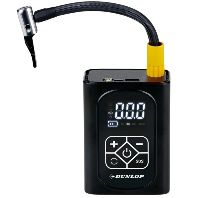 KOMPRESOR DO AUTA DUNLOP 150 PSI DIGITÁLNÍ KOMPRESOR S FUNKCÍ POWERBANKY
