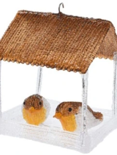 PTAČÍ BUDKA VEDL DEKORACE 185X165X230MM HNĚDÝ BALDACHÝN