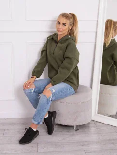 Khaki mikina s kapucí