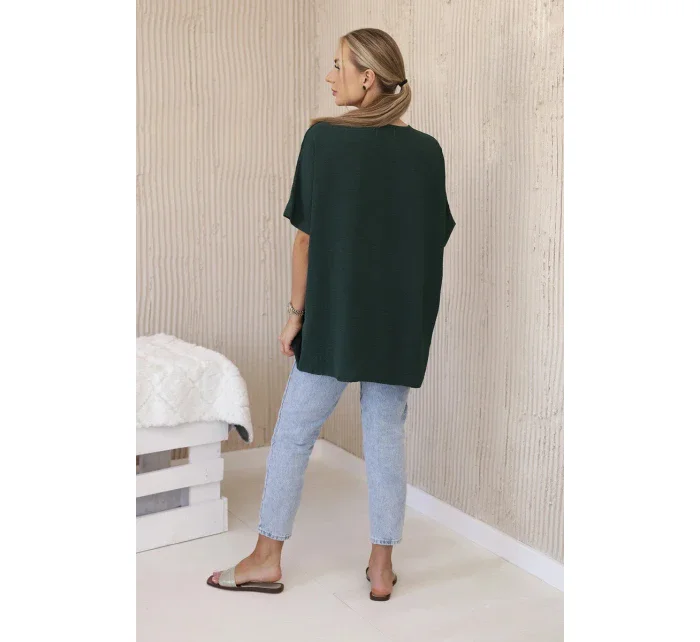 Oversized halenka s přívěskem tmavě zelená