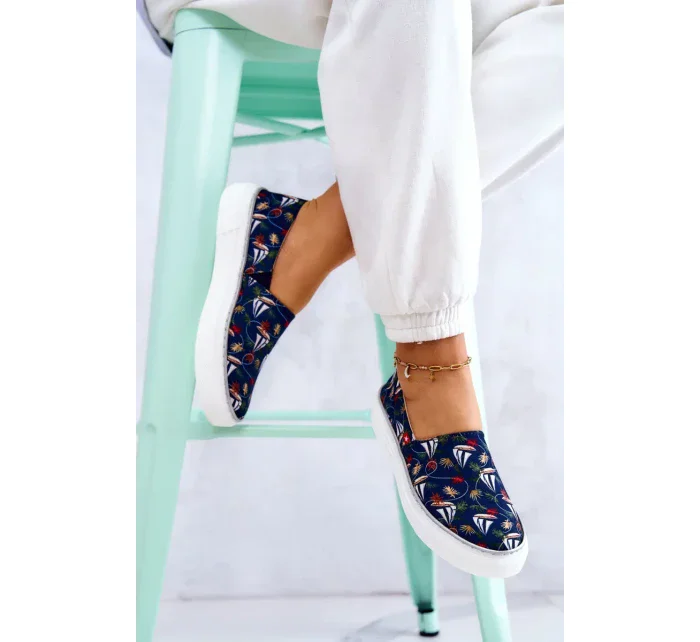 Dámské Slip On s paměťovou pěnou Big Star - tmavě modrá Dámské Slip On s paměťovou pěnou Big Star - tmavě modrá