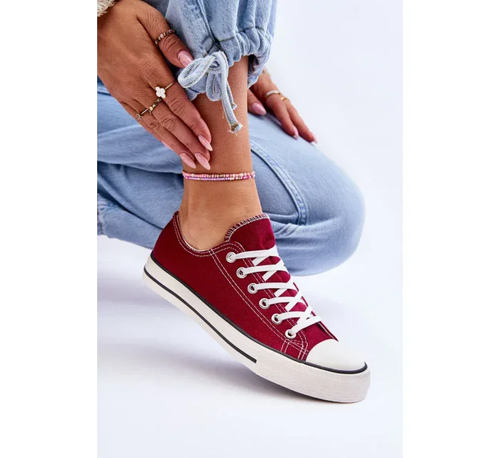 Klasické nízké dámské tenisky burgundské Vegas