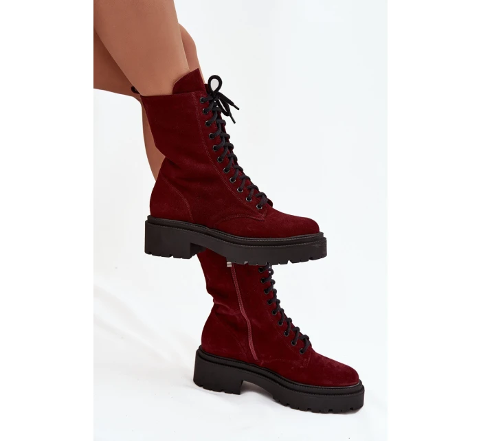 Dámské workery z pravého semiše Zazoo - bordó Dámské workery z pravého semiše Zazoo - bordó