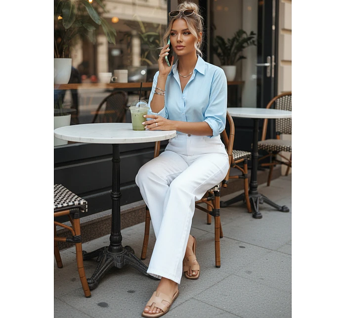 Jeansy damskie wide leg z wysokim stanem białe model 22109995 - FashionStreet