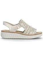 Sandały damskie na beżowe model 22087140 - Rieker Sandały damskie na beżowe model 22087140 - Rieker