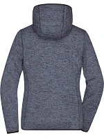 Daiber JN 588 Dámská pletená fleecová bunda s kapucí 02.0588 denim melange/black Daiber JN 588 Dámská pletená fleecová bunda s kapucí 02.0588 denim melange/black