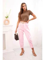 Kalhoty Summer Punto se zapínáním na nohavice bonbónově růžová Kalhoty Summer Punto se zapínáním na nohavice bonbónově růžová