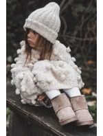 Dětské Teplé Sněhule Semišové Světle béžové model 21597585 - Boto Dětské Teplé Sněhule Semišové Světle béžové model 21597585 - Boto