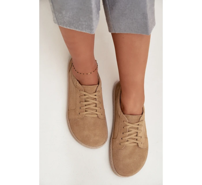 tenisky z přírodního semiše 314 béžové model 21712717 - Zazoo