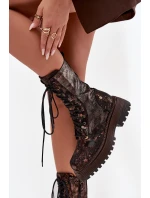 Dámské Kožené Workery Work Shoes  Zlato model 21725128 - Maciejka