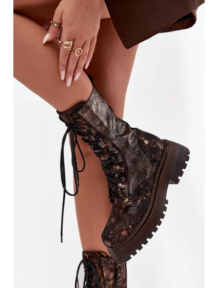 Dámské Kožené Workery Work Shoes  Zlato model 21725128 - Maciejka