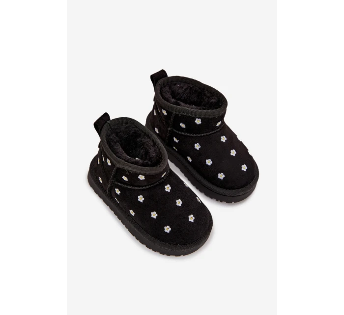 Dětské sněhule s květinami černé Gracina Dětské sněhule s květinami černé Gracina