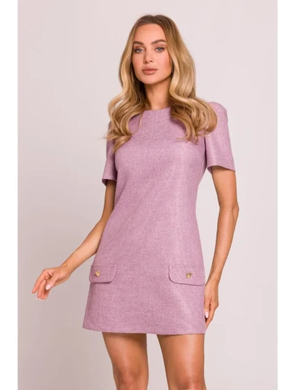 M855 Mini šaty áčkového střihu - marsala