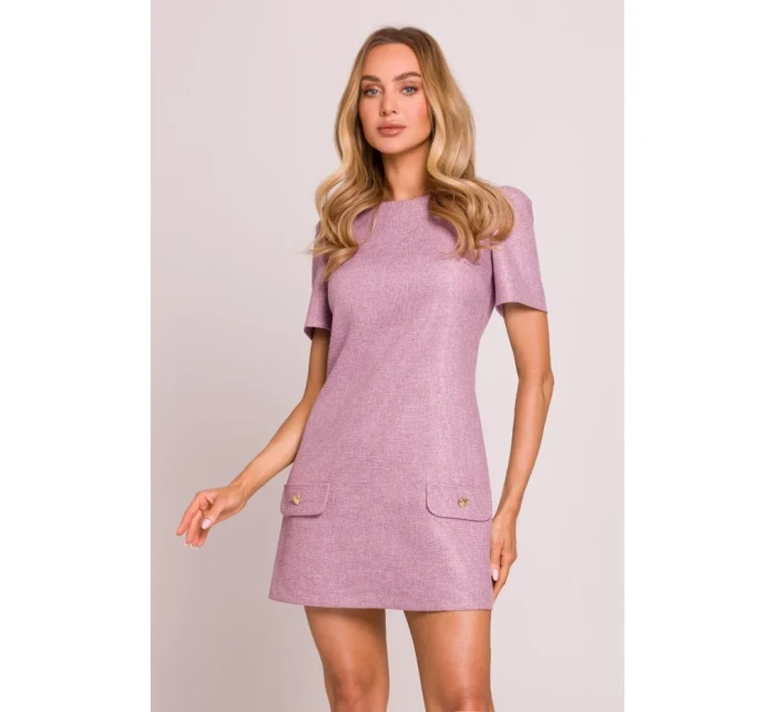M855 Mini šaty áčkového střihu - marsala