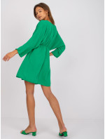 Zaynovy tmavě zelené volánové šaty