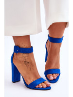 Semišové sandály na vysokém podpatku Tmavě modrá Jacqueline