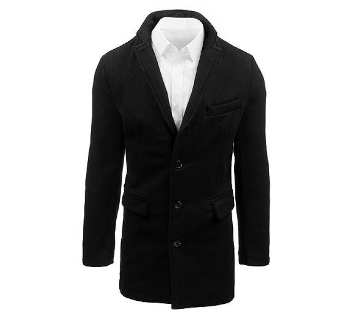 Pánský černý kabát CX0380