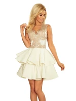 Dámské šaty CHARLOTTE 200-1 Ecru s béžovou - Numoco