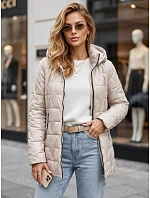 Dámská prošívaná bunda s odnímatelnou kapucí, světle šedá, FashionStreet TY5792 Dámská prošívaná bunda s odnímatelnou kapucí, světle šedá, FashionStreet TY5792