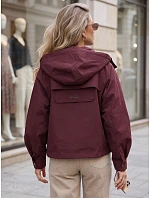 Dámská přechodová bunda s kapucí, vínová, FashionStreet TY5964 Dámská přechodová bunda s kapucí, vínová, FashionStreet TY5964