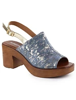 Dámské sandály na jehlovém podpatku denim gold M.Daszynski model 22051579 - M. Daszyński