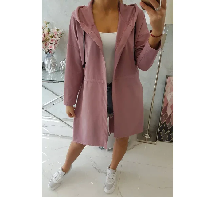 Pláštěnka s delšími zády tmavě růžová